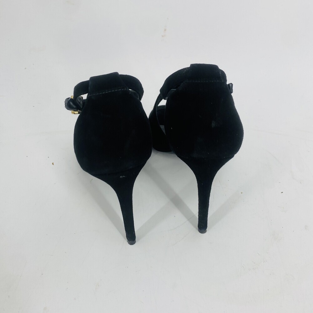 Michael Kors Black Heels Size 9 Suede Estee Sandal Criss Cross Straps W/ Shoebox - Picture 6 of 11